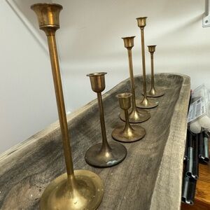 6 brass candle holders